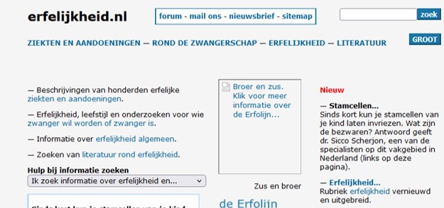 Erfelijkheid.nl in 2000